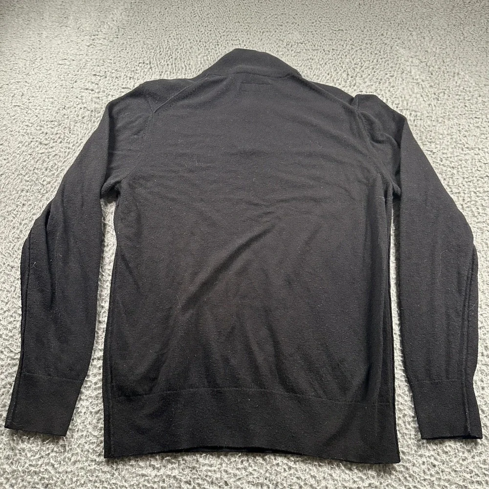 AllSaints Mens Kilburn Zip Funnel Neck‎ Black Wool Blend Pullover Sweater Large